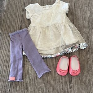 American Girl 18” Doll Isabelle Outfit Retired Metallic Dress
